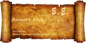 Bernert Elek névjegykártya